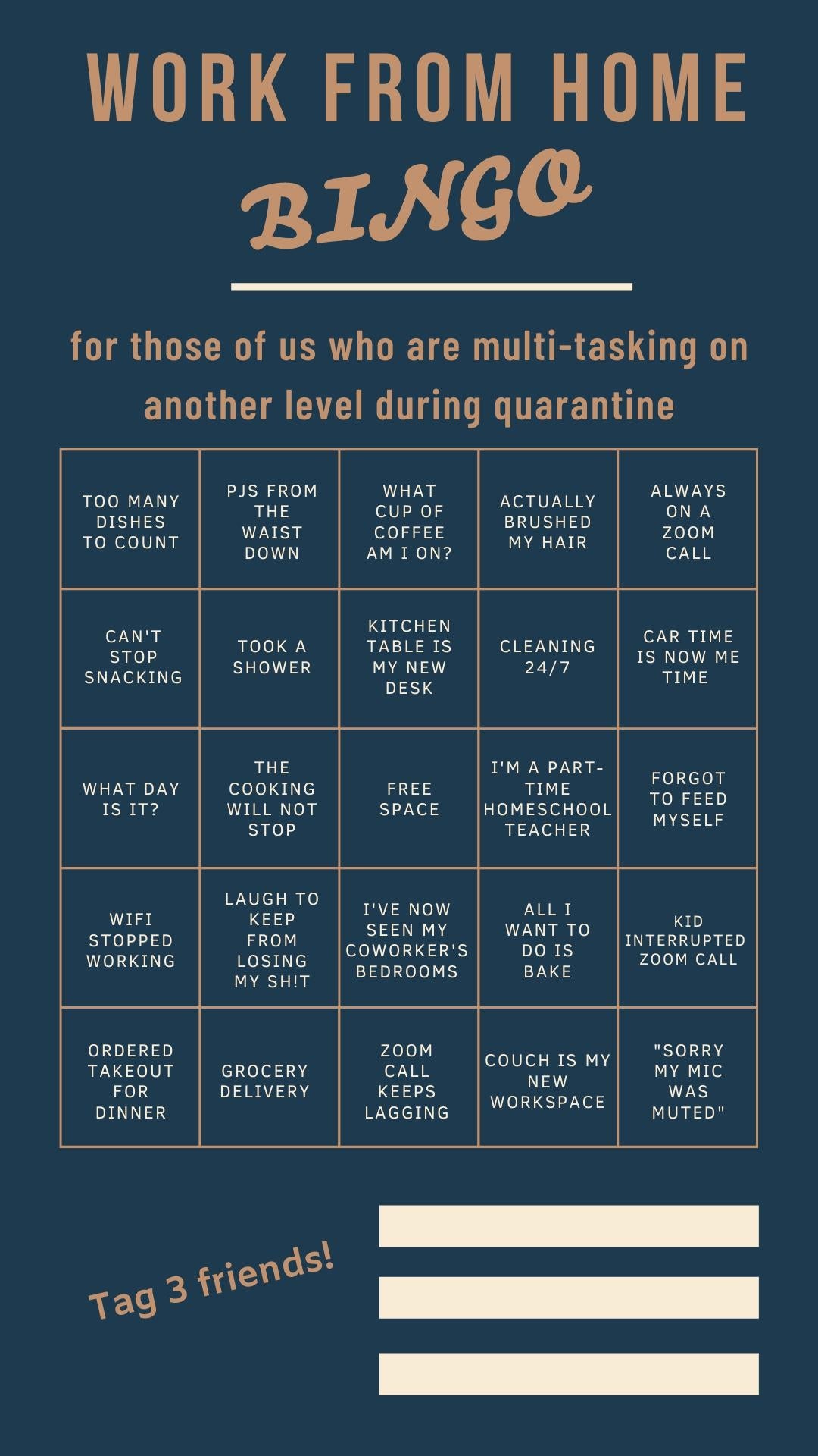 Instagram Bingo-Work from Home Edition!
