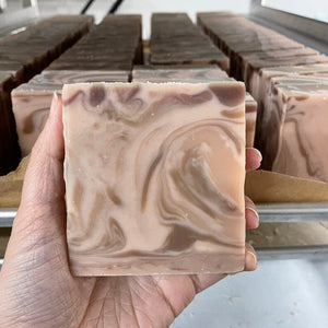 Geranium Patchouli Essential Oil Bar Soap Clay Cocoa Swirls