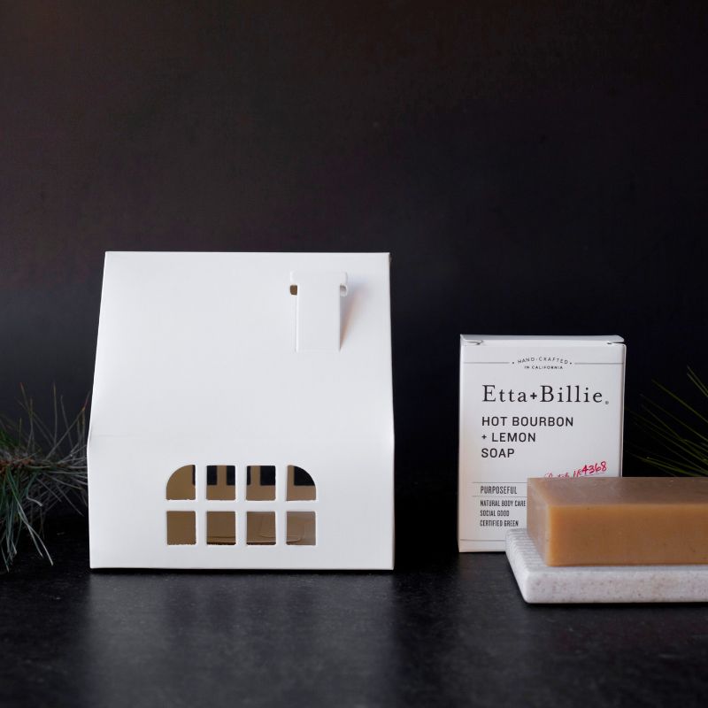 Cozy Home Gift Set with Natural Soap and Eco Friendly Soap Dish