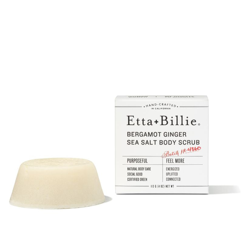 etta + billie bergamot ginger body scrub bar