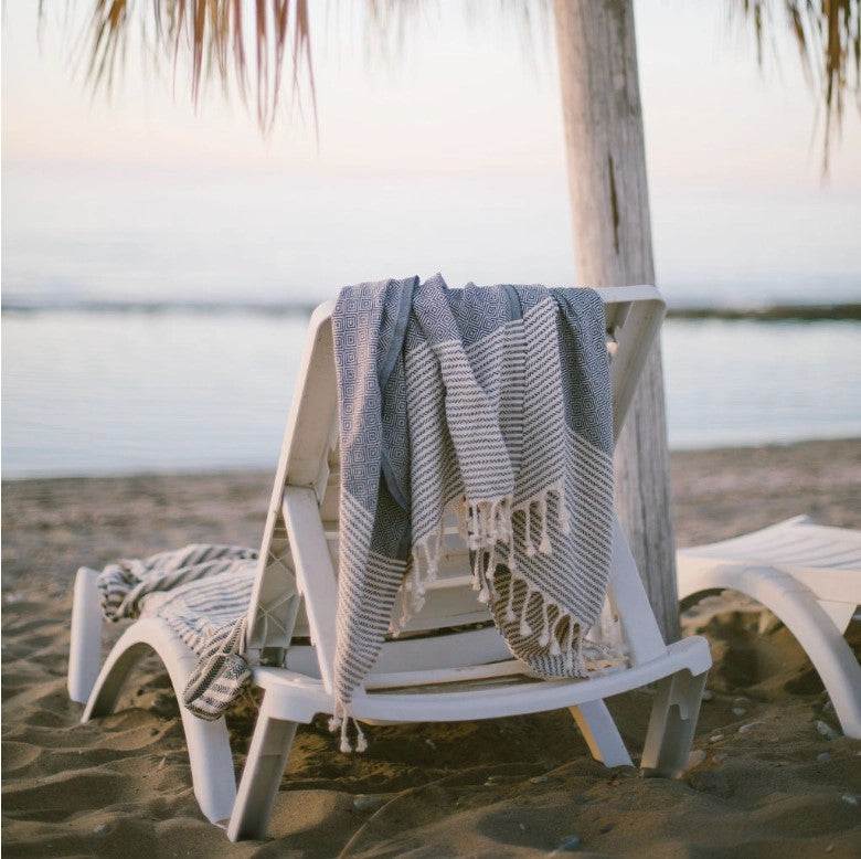 Black Diamond Organic Cotton Turkish Towel-Bath Towel-Etta + Billie