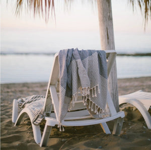 Black Diamond Organic Cotton Turkish Towel-Bath Towel-Etta + Billie