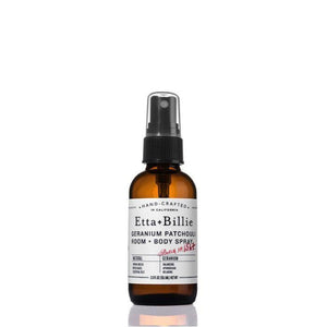 Geranium Patchouli Room and Body Spray 2oz Glass Bottle