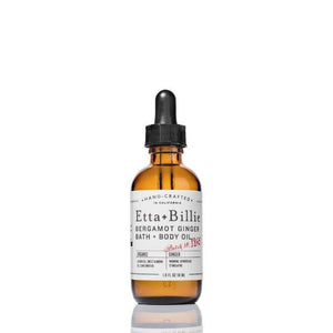 Bergamot Ginger Bath and Body Oil in 2oz Glass Bottle