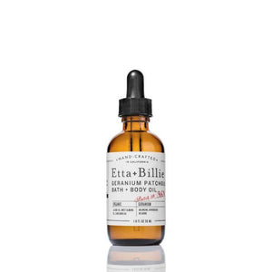 Geranium Patchouli Bath and Body Oil 2oz Glass Bottle