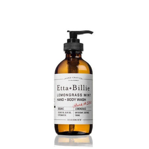 Lemongrass Mint Hand and Body Wash in 8oz Glass Bottle